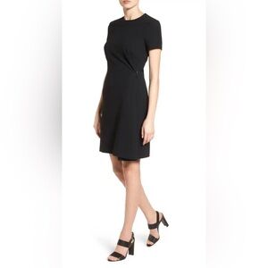 Boss Black Stretch Dirami Side Cinched Metallic-Grommet Sheath Dress